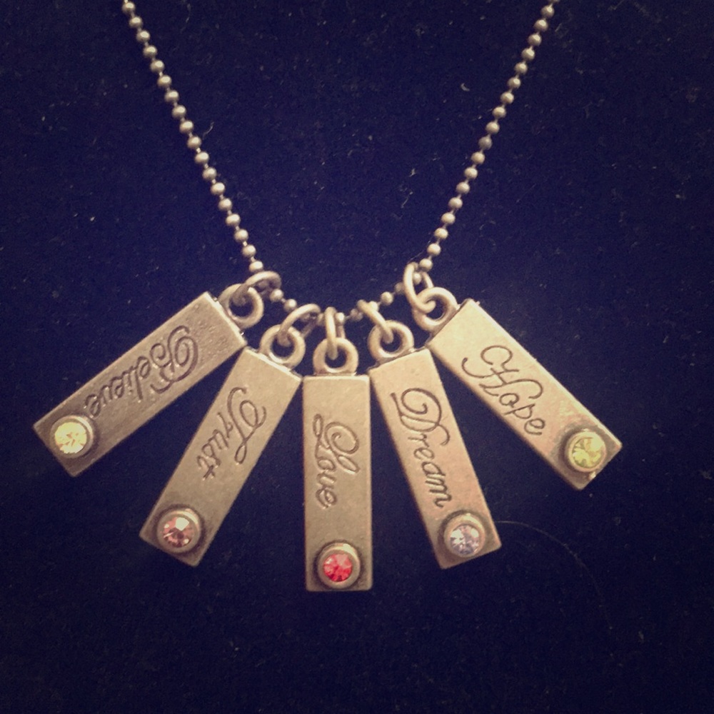 Charm necklace Hope Dream Love Trust Believe